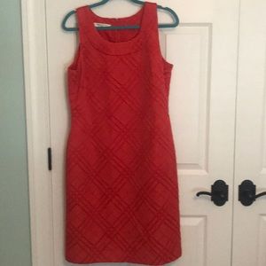 Evan-Picone coral dress.